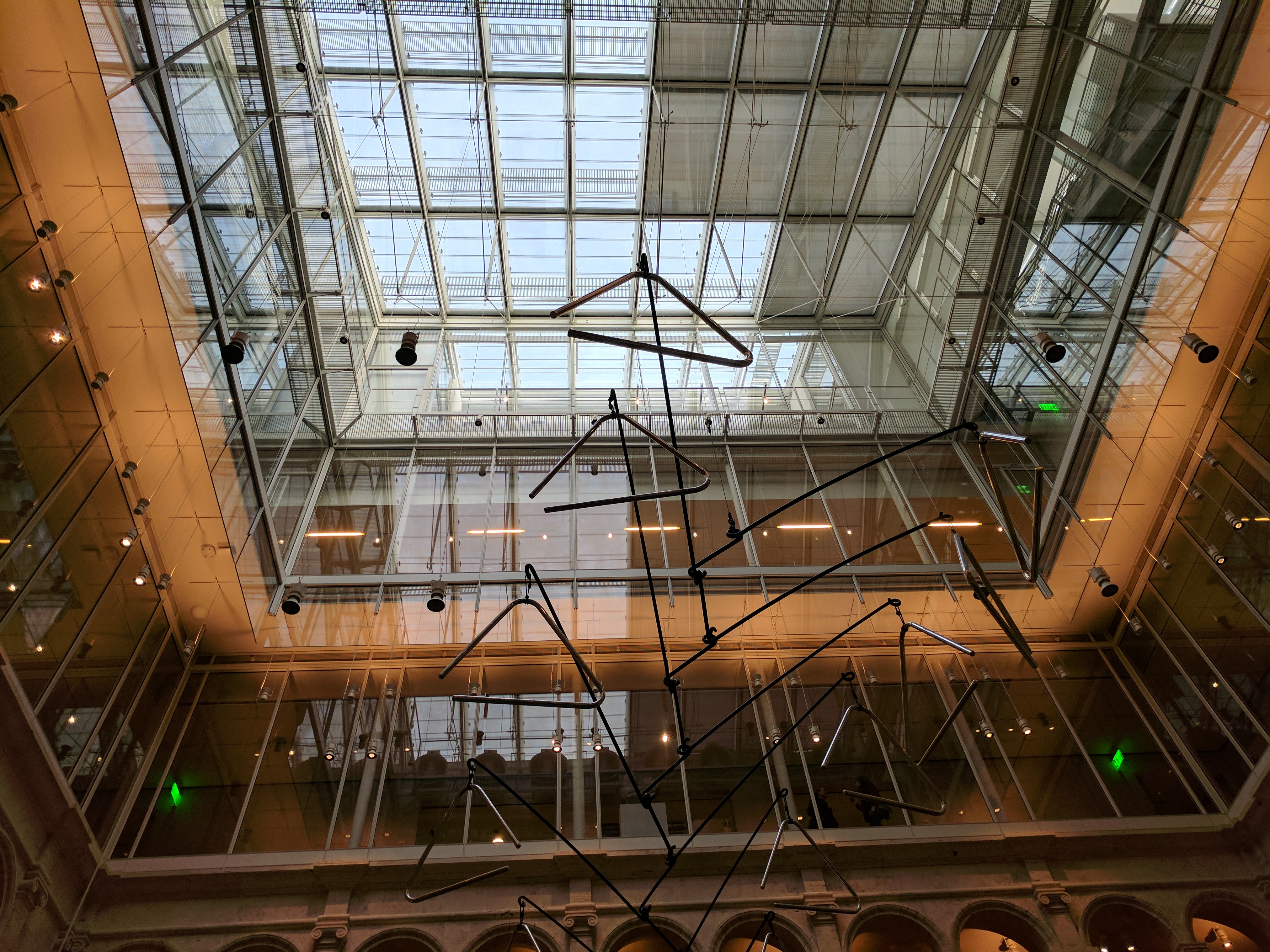 An image of the HAM's atrium, and the sky above.