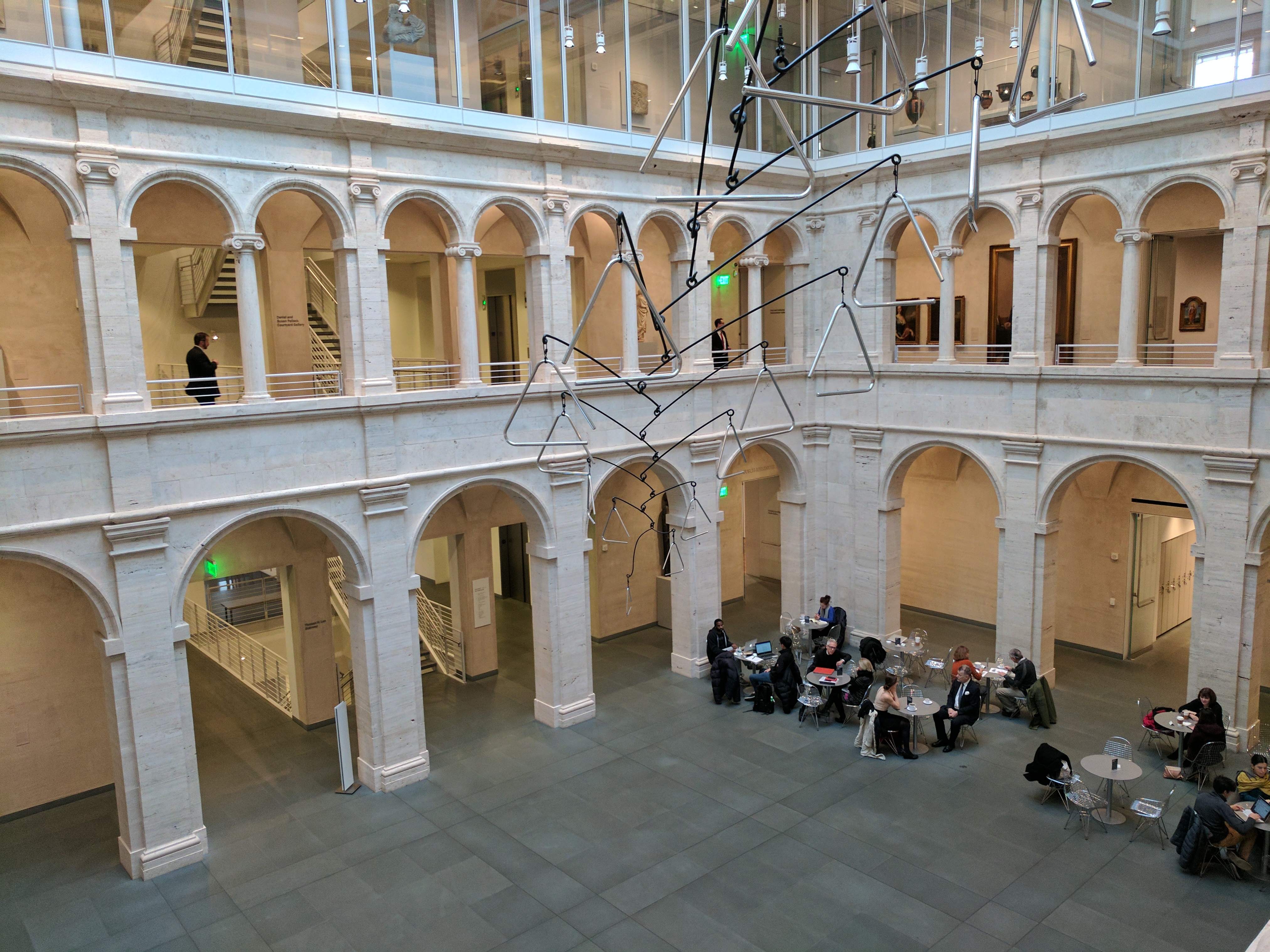 An image of the HAM atrium, with tables.
